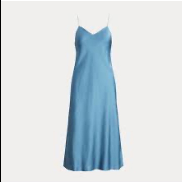 Elegant Ralph Lauren Blue Slip Dress - Picture 1 of 15